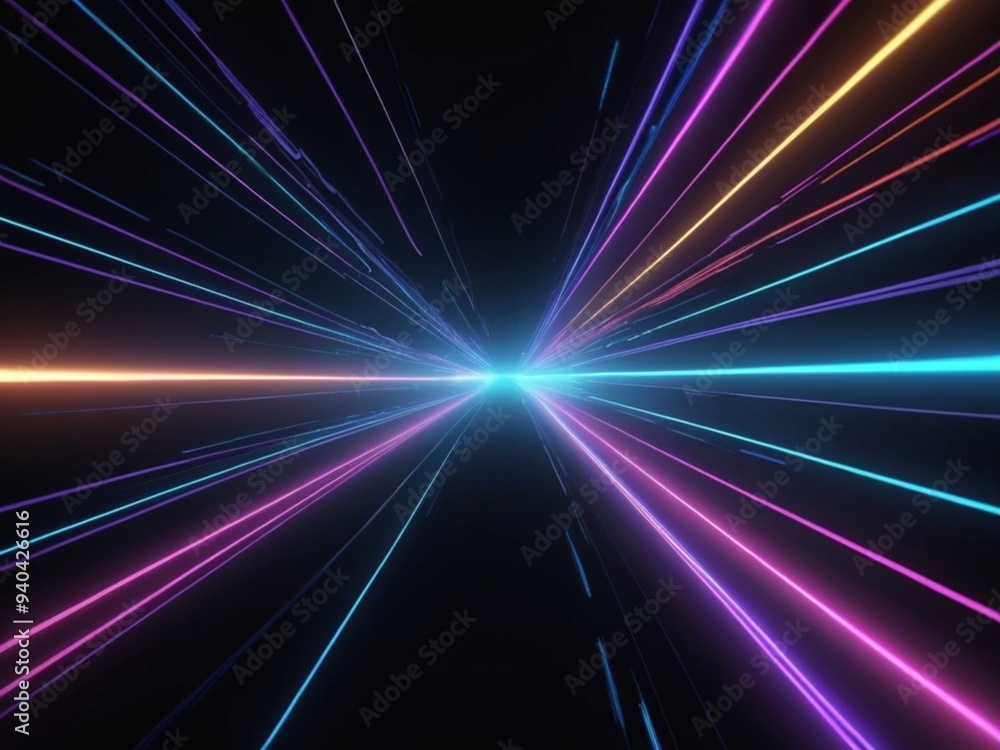 3d render of flash neon and light glowing on dark scene Speed light moving lines 3d render of flash neon and light glowing on dark scene Speed light moving lines