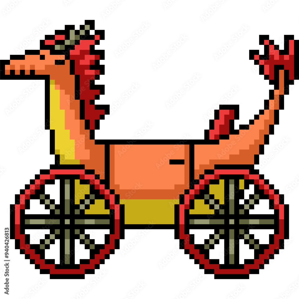 pixel art of amusement park dragon cart pixel art of amusement park dragon cart