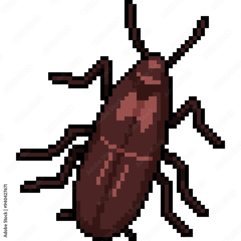 Obraz premium pixel art of disgusting dirty cockroach
