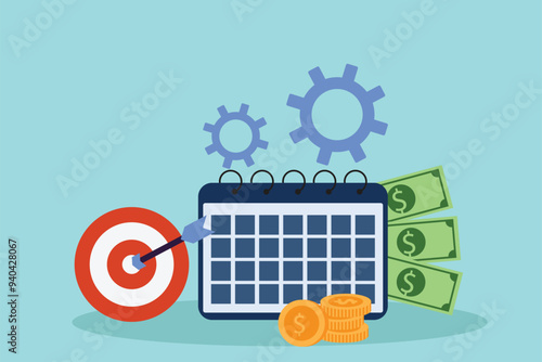 Budget planning concept. Colored flat vector illustration isolated.
