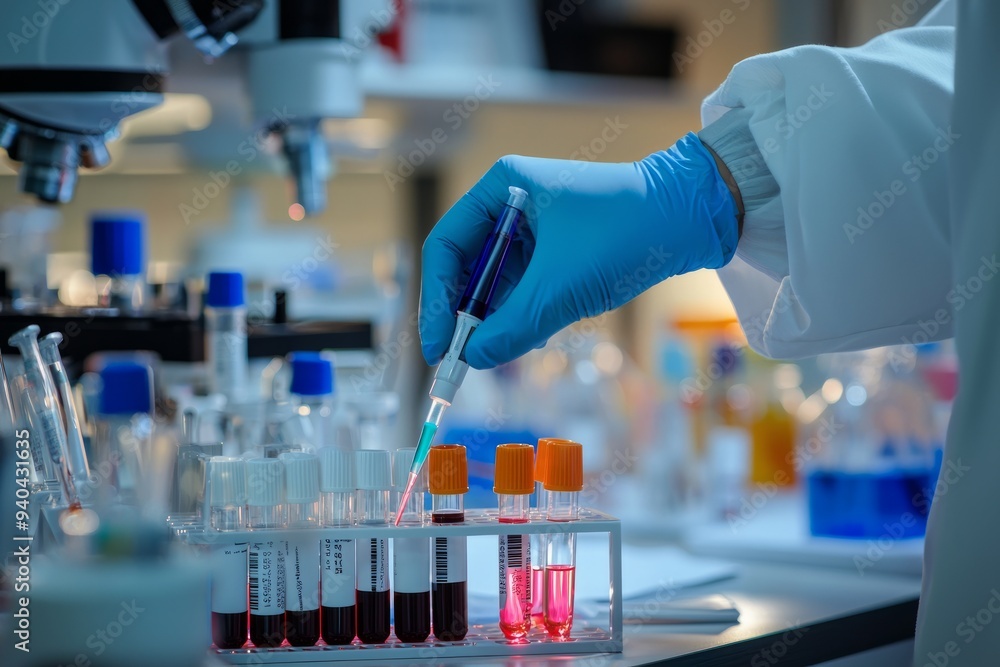 A medical researcher is testing a new diagnostic tool in a clinical laboratory. The researcher is reviewing test results and, Generative AI A medical researcher is testing a new diagnostic tool in a clinical laboratory. The researcher is reviewing test results and, Generative AI