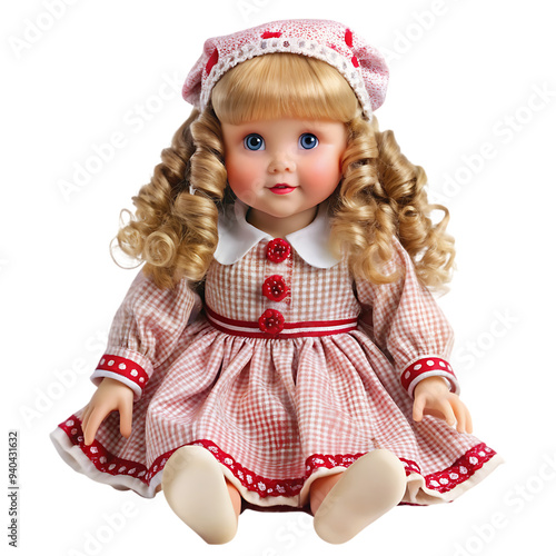 High-Resolution PNG Image of a Doll on a Pure White Background for Digital and Graphic Use