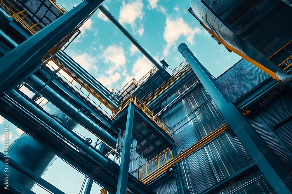 Industrial Architecture: Steel Structure, Pipes, and Walkways Industrial Architecture: Steel Structure, Pipes, and Walkways
