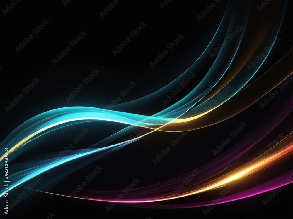 Naklejka premium Abstract color speed light curveblack technology background