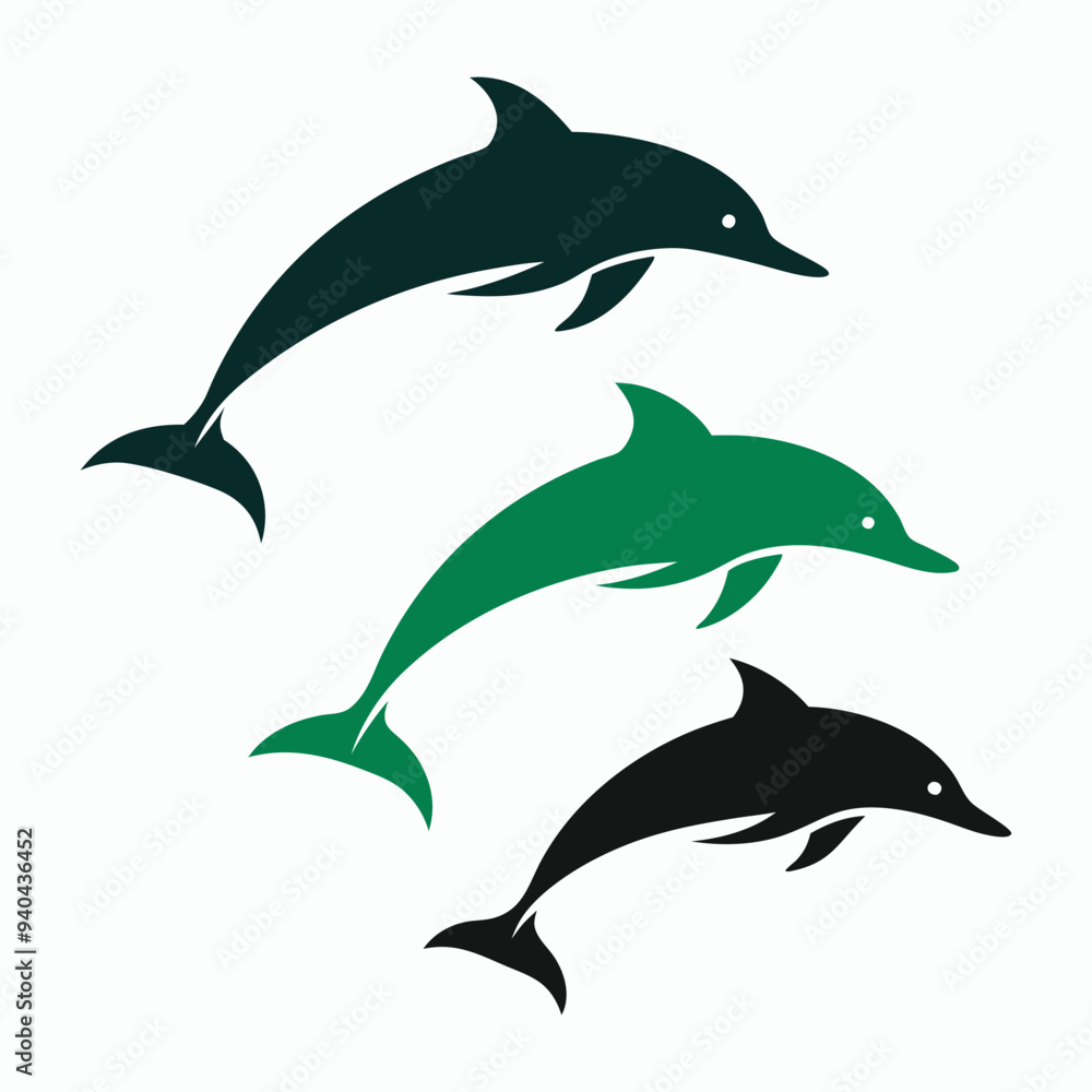 Naklejka premium dolphin silhouette vector