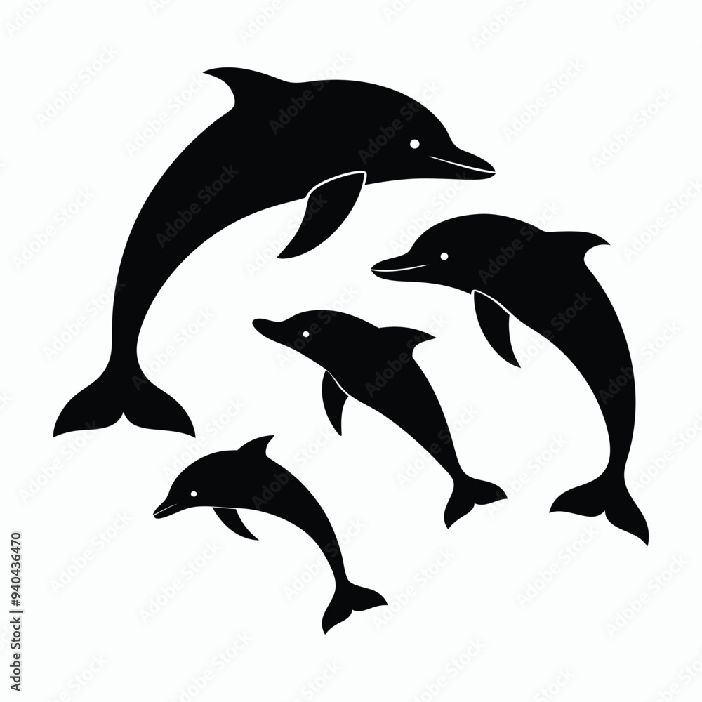 Obraz premium dolphin silhouette vector