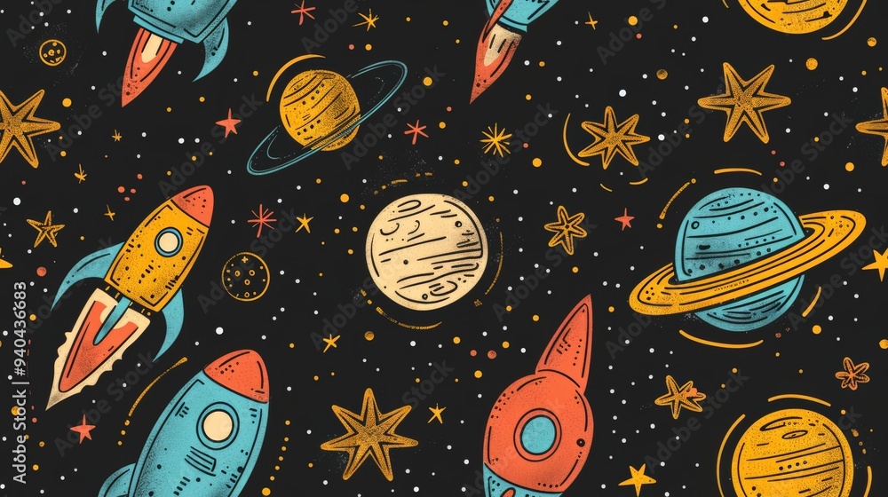 Space theme pattern. Space theme pattern.