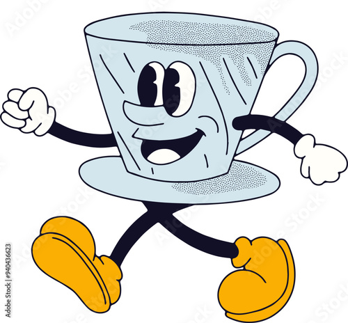 Retro Mascot Vector Illustration of a V60 Coffee Character