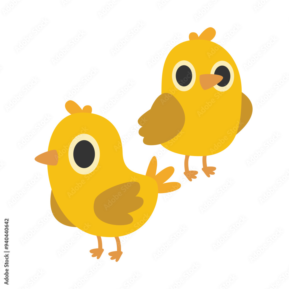 Two Charming Chicks Vector Illustration Set Two Charming Chicks Vector Illustration Set
