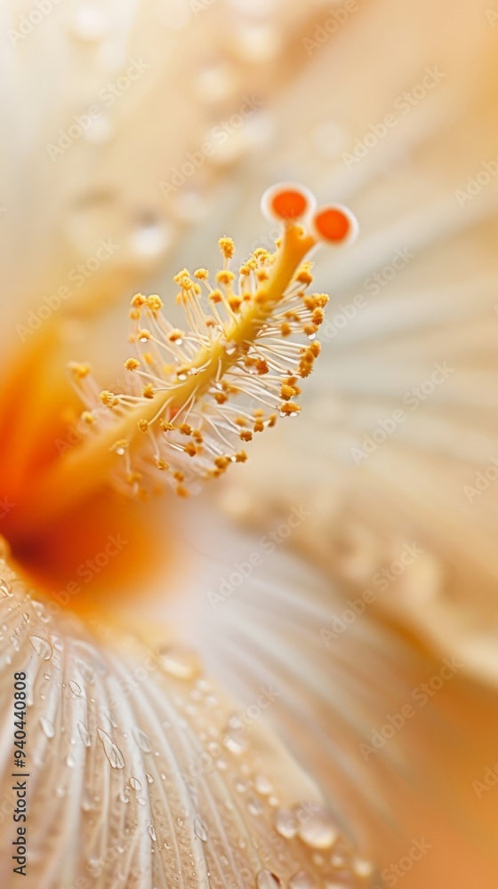 Fototapeta premium Tropical hibiscus flower closeup.