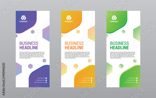 Roll Up Banner For Corporate Business Template Design