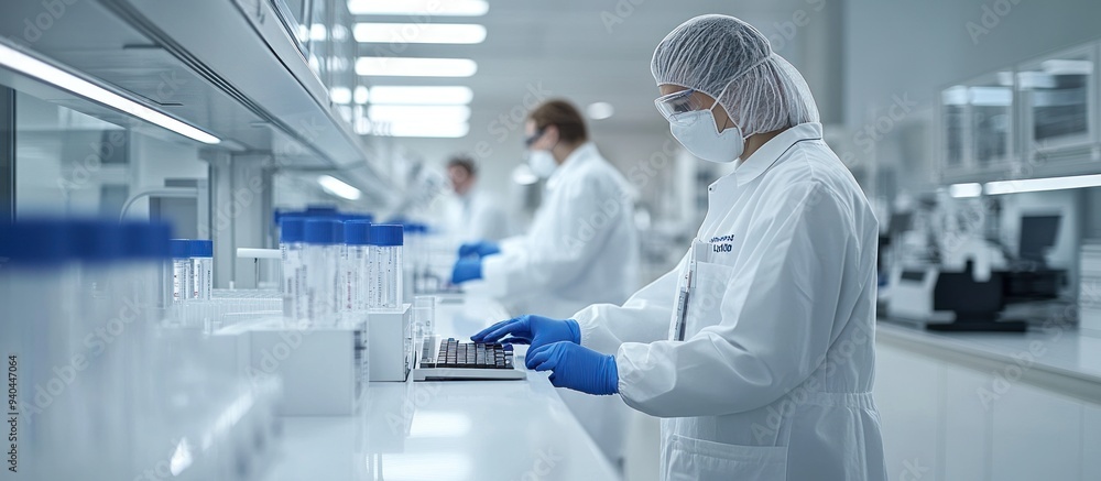 Lab Technician Working on Samples in a Modern Laboratory Lab Technician Working on Samples in a Modern Laboratory