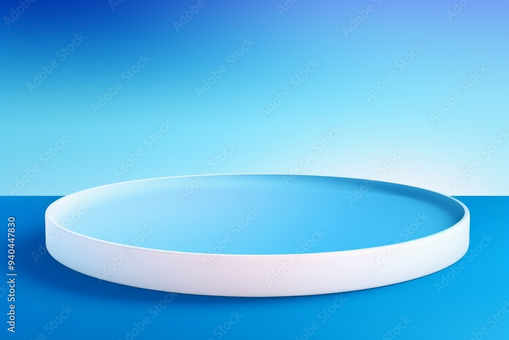 Minimal Blue Background with White Platform for Product Display Minimal Blue Background with White Platform for Product Display