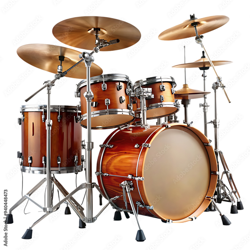 High-Resolution PNG Image of a Drum Kit Isolated on a White Background for Digital and Graphic Applications High-Resolution PNG Image of a Drum Kit Isolated on a White Background for Digital and Graphic Applications