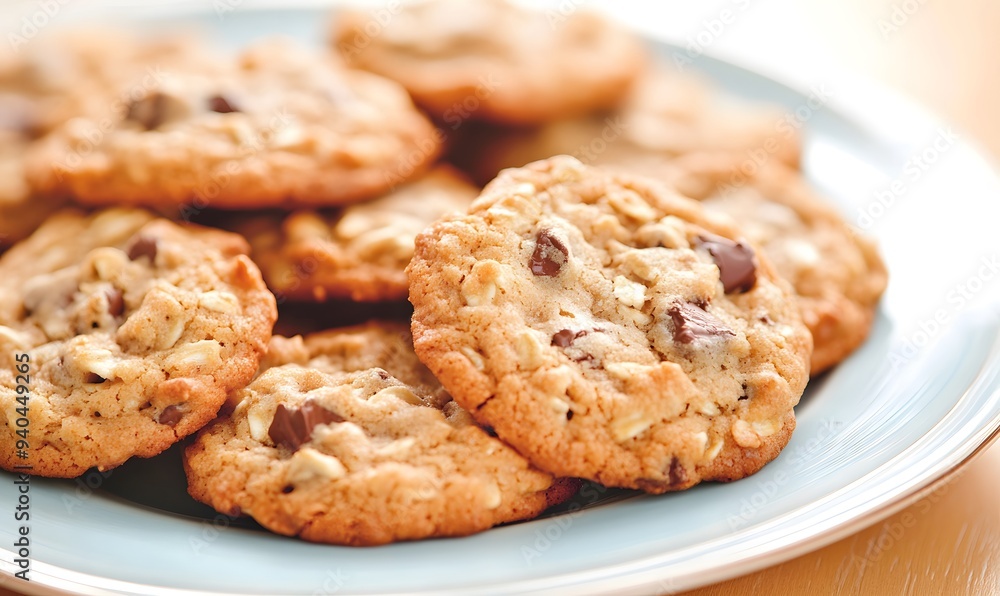 batch of homemade oatmeal cookies exudes warmth and comfort, Generative AI batch of homemade oatmeal cookies exudes warmth and comfort, Generative AI
