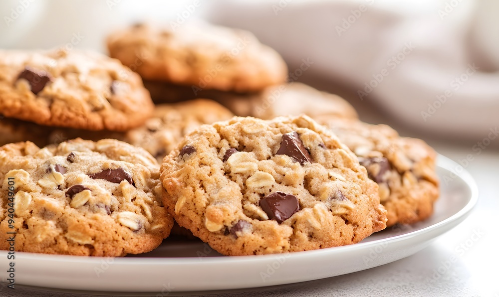 batch of homemade oatmeal cookies exudes warmth and comfort, Generative AI batch of homemade oatmeal cookies exudes warmth and comfort, Generative AI