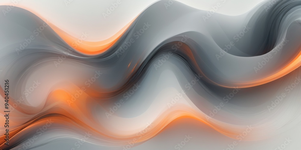 Abstract digital art with wavy lines and curves in shades of gre Abstract digital art with wavy lines and curves in shades of gre