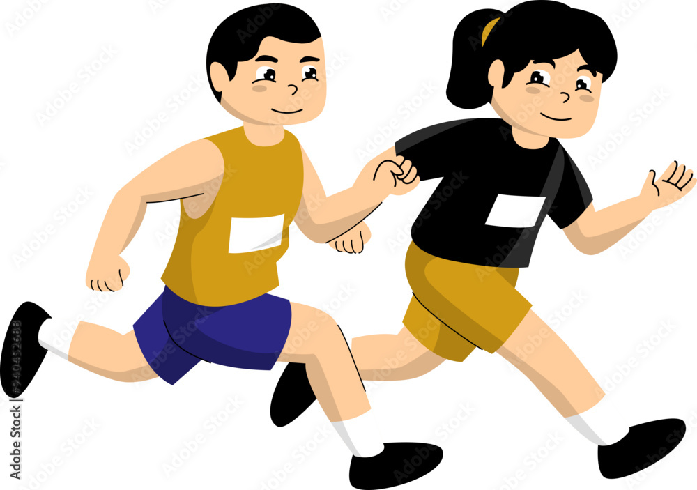 Fototapeta premium Vector Illustration of Children's Running Competition