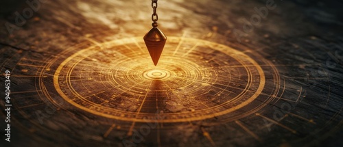 Astrological pendulum in motion Capture a pendulum swinging over an astrological chart