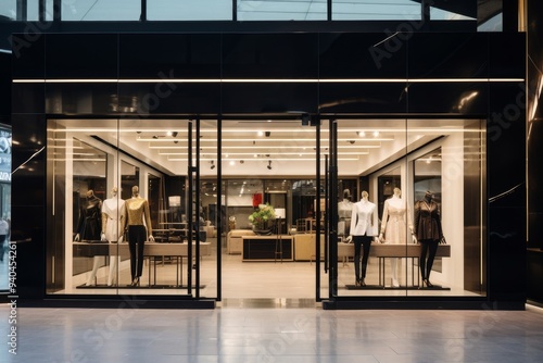 Modern Boutique Storefront with Mannequins
