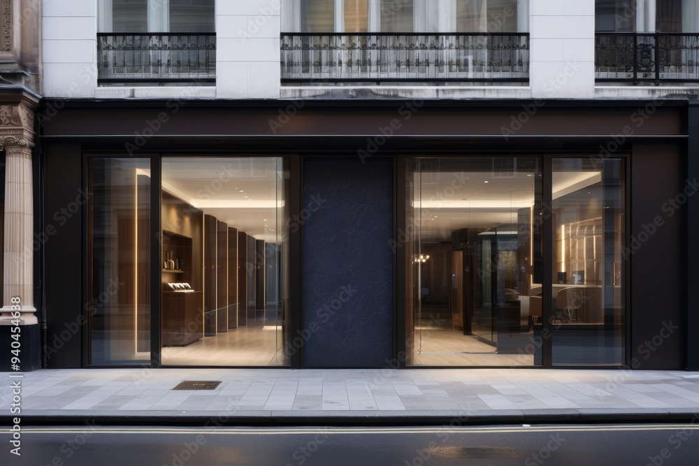 Modern Storefront with Glass Doors and Minimalist Design Modern Storefront with Glass Doors and Minimalist Design
