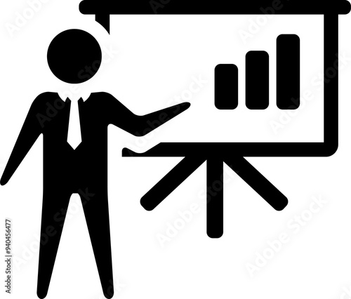 Businessman chart icon