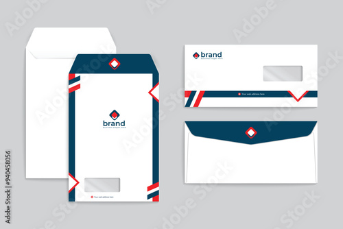 Red and black color envelope design