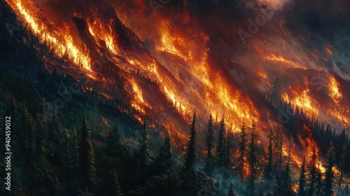 ç«, ç, æ¨, æ£®, ç«äº, ç«ç½, å±±ç«äº, ç½å®³, fire, flames, trees, forest, wildfire, disaster photo