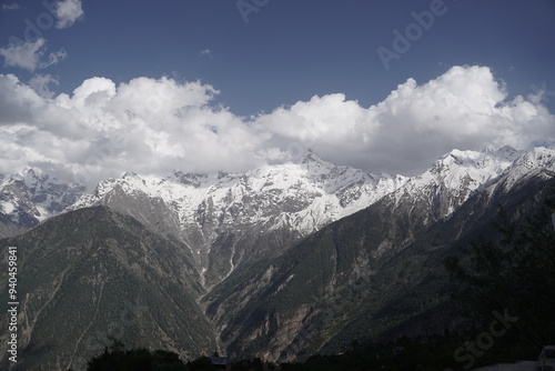 Kinnaur Kailash at dusk, Kalpa, Kinnaur district, Himachal Pradesh, Himalayas, India photo