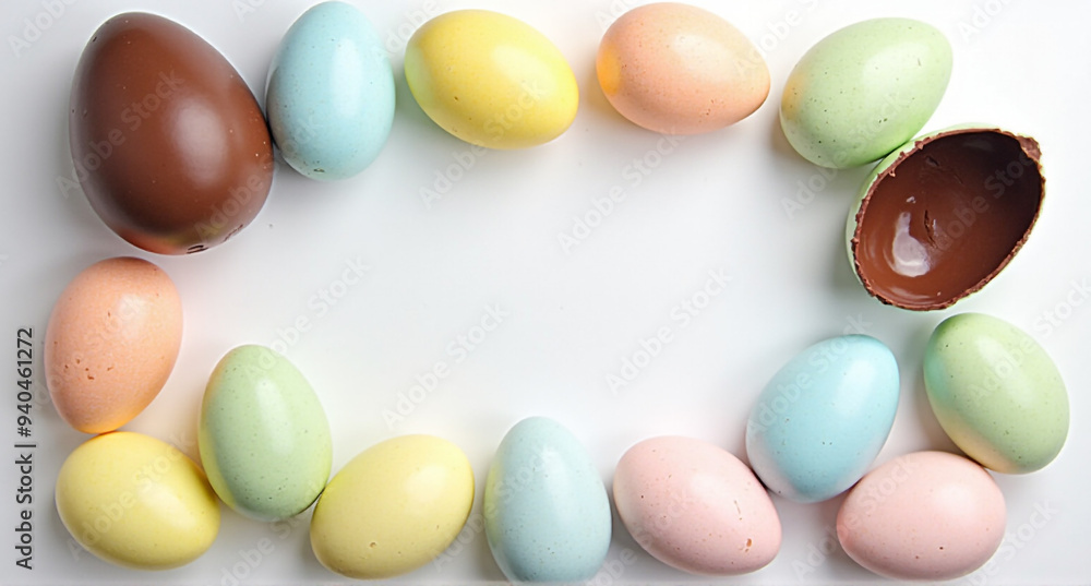 easter eggs in a nest