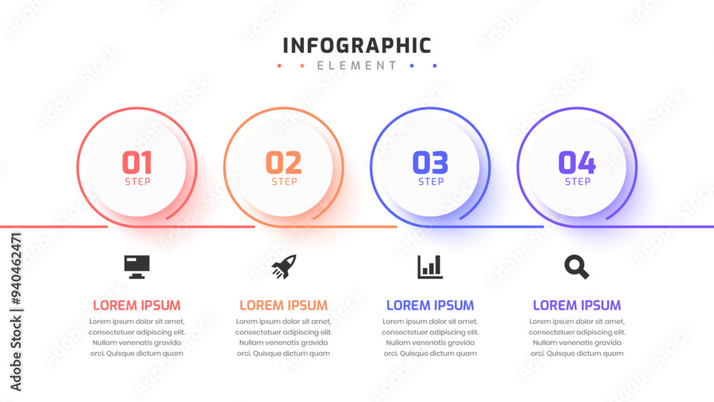 Presentation Business Infographic Design Elegant Professional Template with 4 Option Icons Presentation Business Infographic Design Elegant Professional Template with 4 Option Icons
