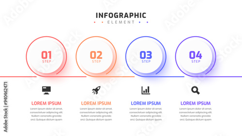 Presentation Business Infographic Design Elegant Professional Template with 4 Option Icons