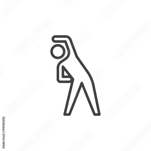 Person stretching line icon