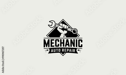 logo design template of a mechanic auto repair vector design