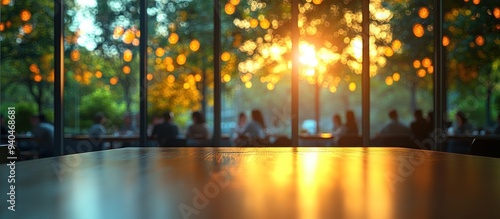 Warm Sunset Glow on a Restaurant Table