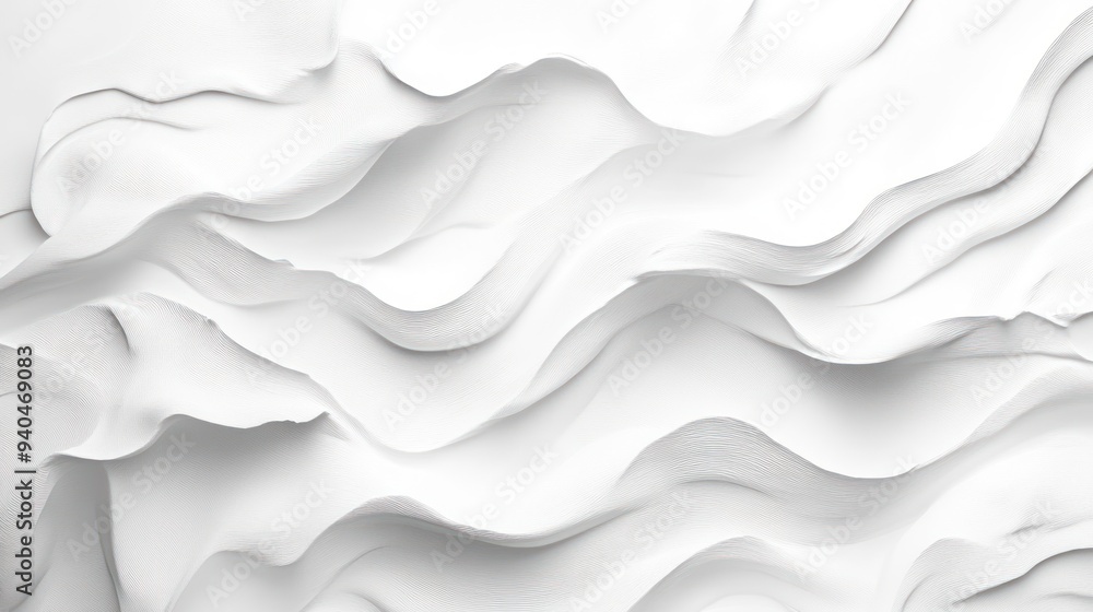 Abstract White Wavy Surface with Subtle Texture