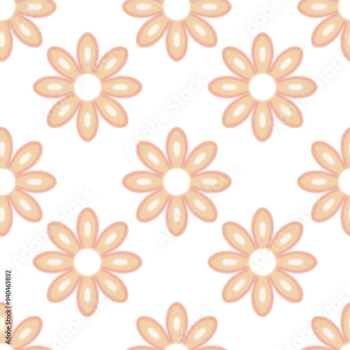 seamless floral pattern in orange color 