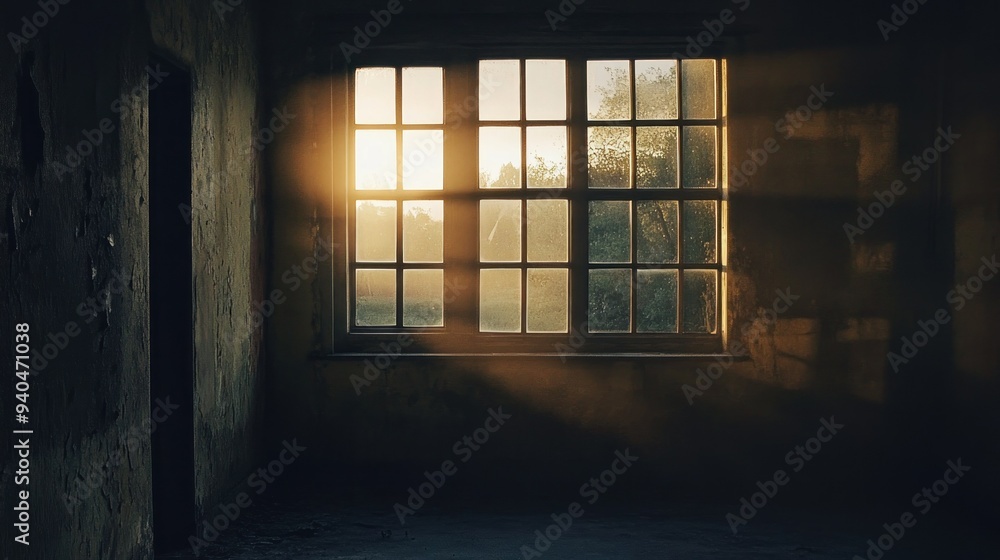 Sunlight Streaming Through a Window in a Dark Room Sunlight Streaming Through a Window in a Dark Room