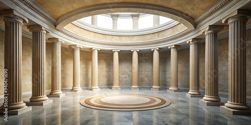 Circular stone column room with Greek style pillars , ancient, architecture, circular, historical, stone, room, Greek, column