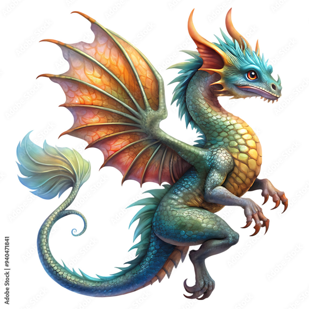 Fairytale dragon isolated on transparent background Fairytale dragon isolated on transparent background