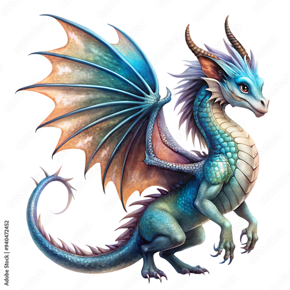 Fairytale dragon isolated on transparent background Fairytale dragon isolated on transparent background