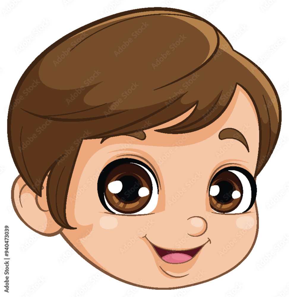 Smiling Cartoon Child Face Smiling Cartoon Child Face
