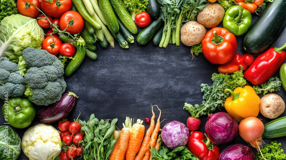 Organic vegetables and greens arranged for healthy cooking copy space Organic vegetables and greens arranged for healthy cooking copy space