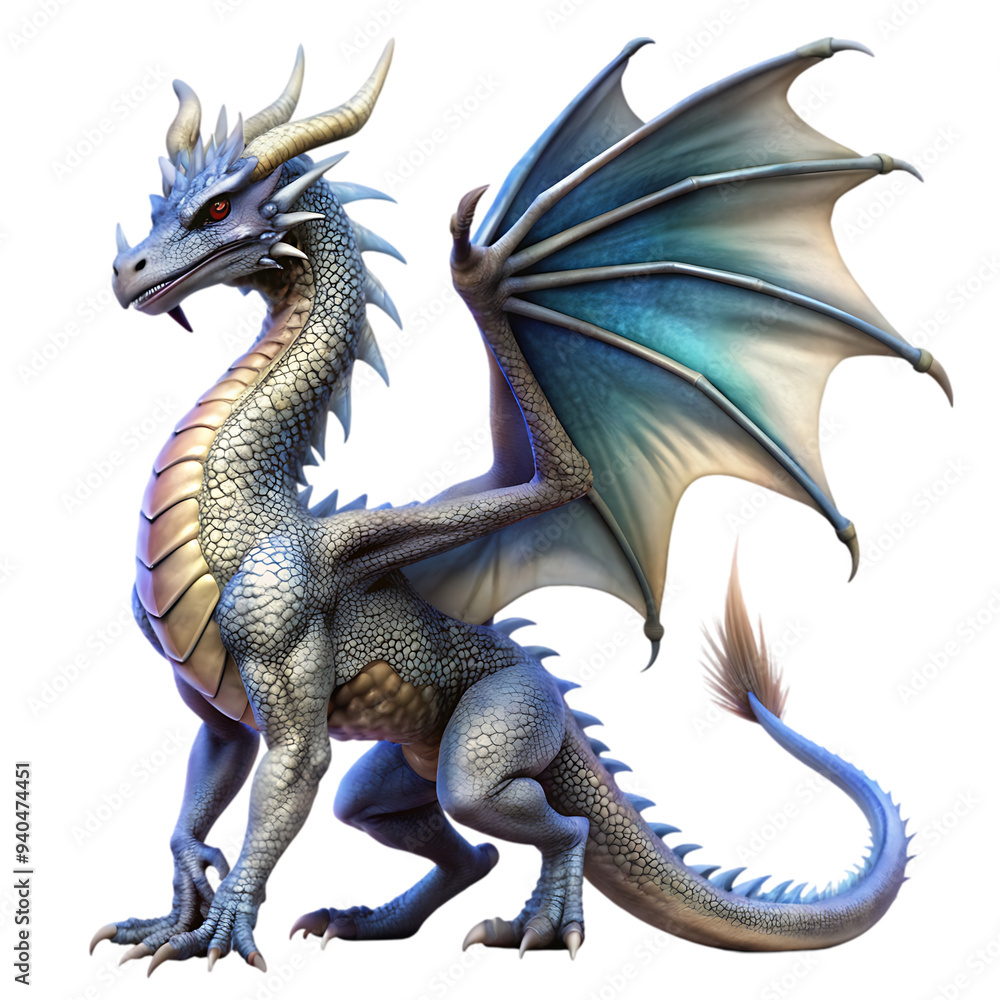 Obraz premium Fairytale dragon isolated on transparent background