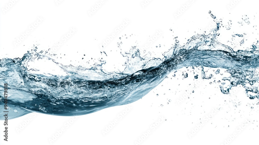 Water Splash and Bubbles on a White Background Water Splash and Bubbles on a White Background