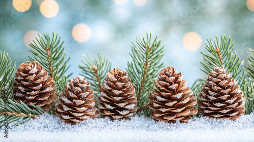 Christmas scene with a blue background, snowflakes gently falling, and an abstract depiction of chaos, symbolizing both calm and disarray in the festive season