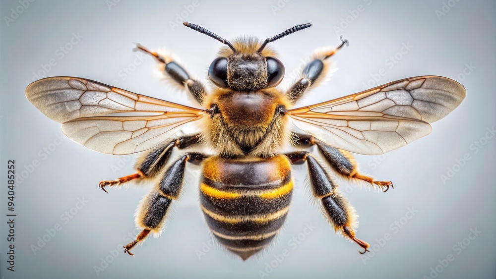 Close up of a bee with its wings spread out, bee, insect, macro, close up, wings, spread, nature, animal, flying, pollination Close up of a bee with its wings spread out, bee, insect, macro, close up, wings, spread, nature, animal, flying, pollination