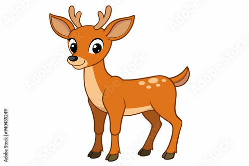 Cute deer cartoon vector illustration