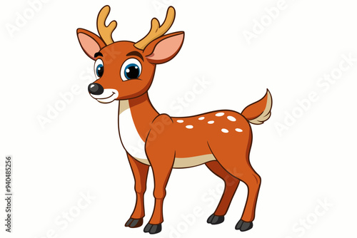 Cute deer cartoon vector illustration