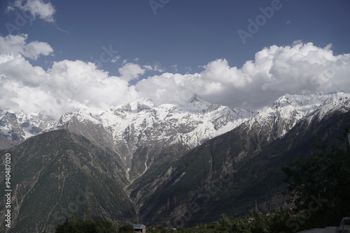 Kinnaur Kailash at dusk, Kalpa, Kinnaur district, Himachal Pradesh, Himalayas, India photo